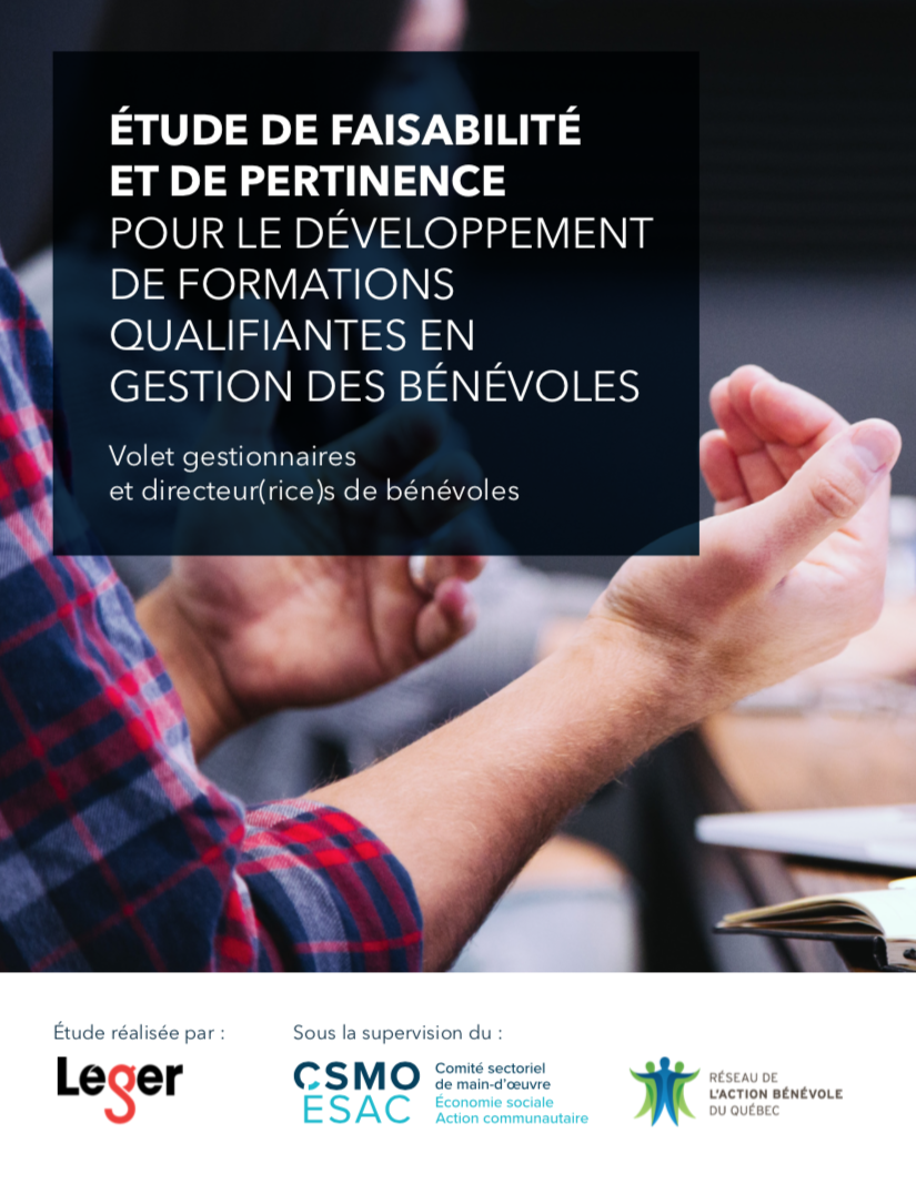 Étude de faisabilité et de pertinence pour le développement de formations qualifiantes en gestion des bénévoles